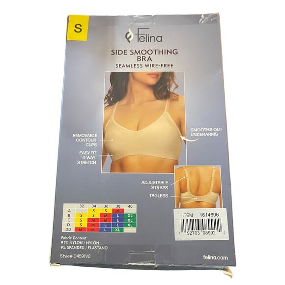 Felina Side Smoothing Seamless Wireless Set of 2 Bras Small - Picture 2 of 2